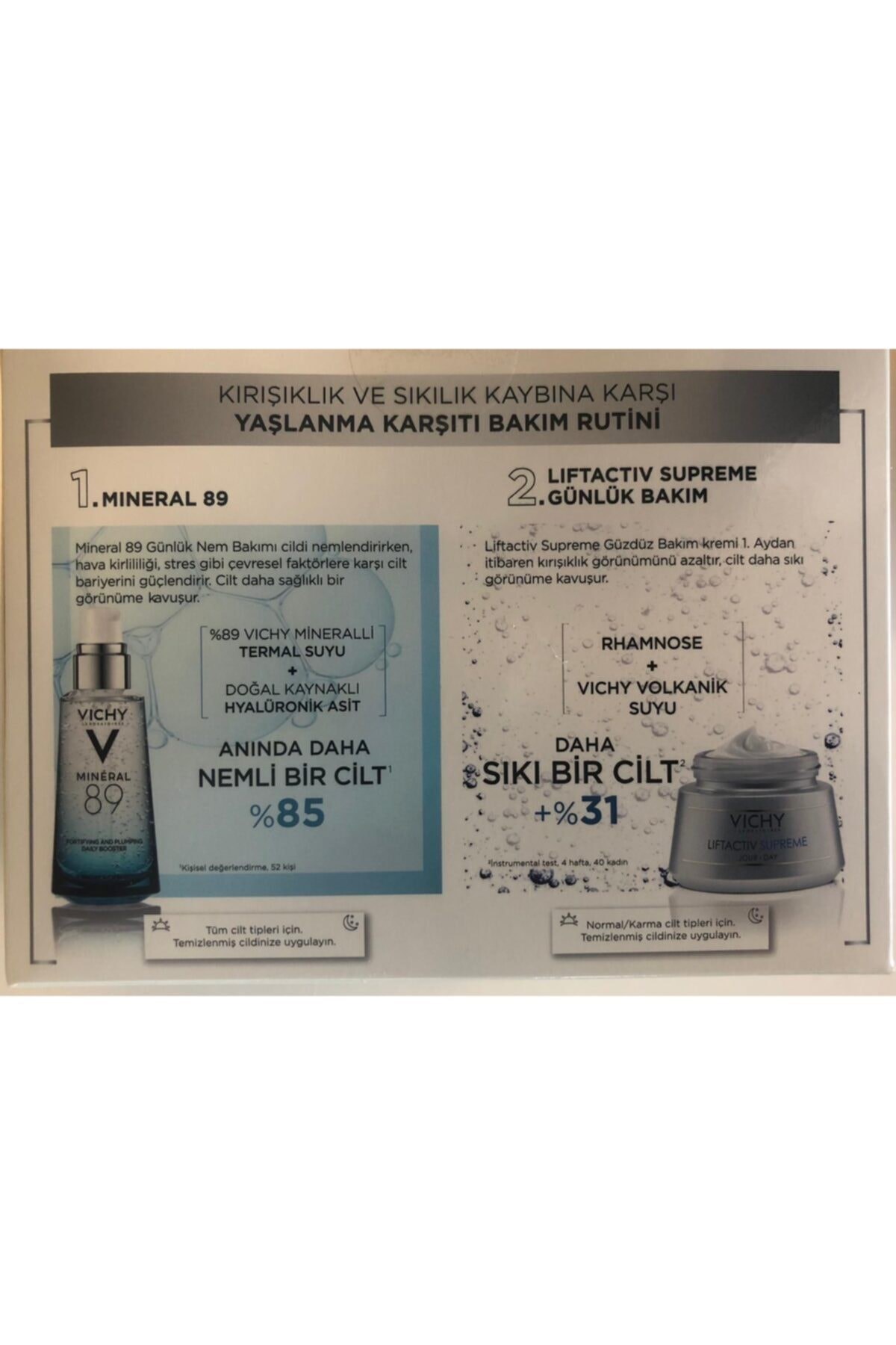 Vichy Liftactiv Supreme Kuru Cream & Vichy Mineral 89 30 Ml %50 İndirimli Avantajlı Set