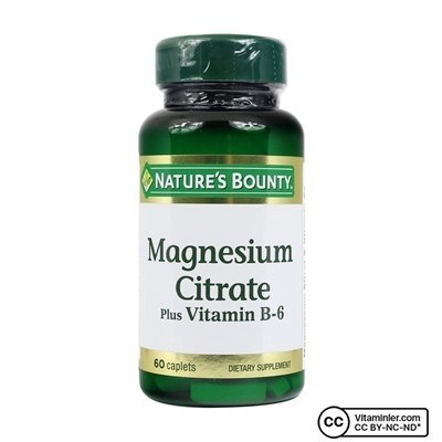 Nature's Bounty Magnesium Citrate Plus with Vitamin B6 60 Kapsül