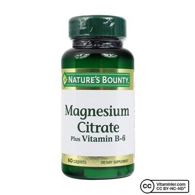Nature's Bounty Magnesium Citrate Plus with Vitamin B6 60 Kapsül
