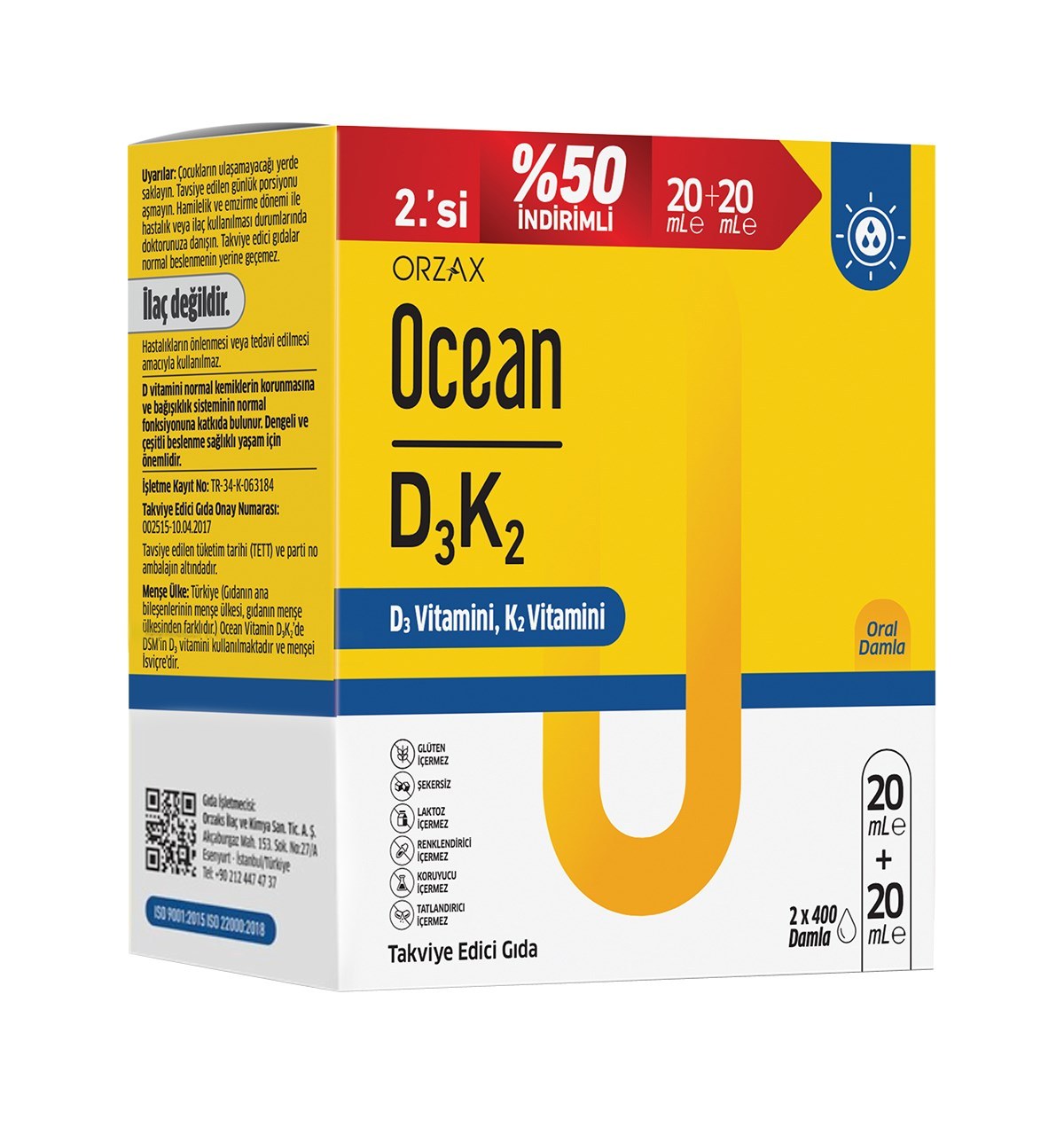 Ocean D3K2 20 ml Damla 2 Adet