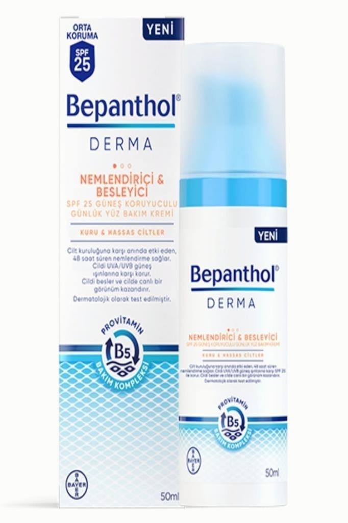 Bepanthol Derma Nemlendirici ve Besleyici Spf 25 50 ml Yüz Bakım Kremi