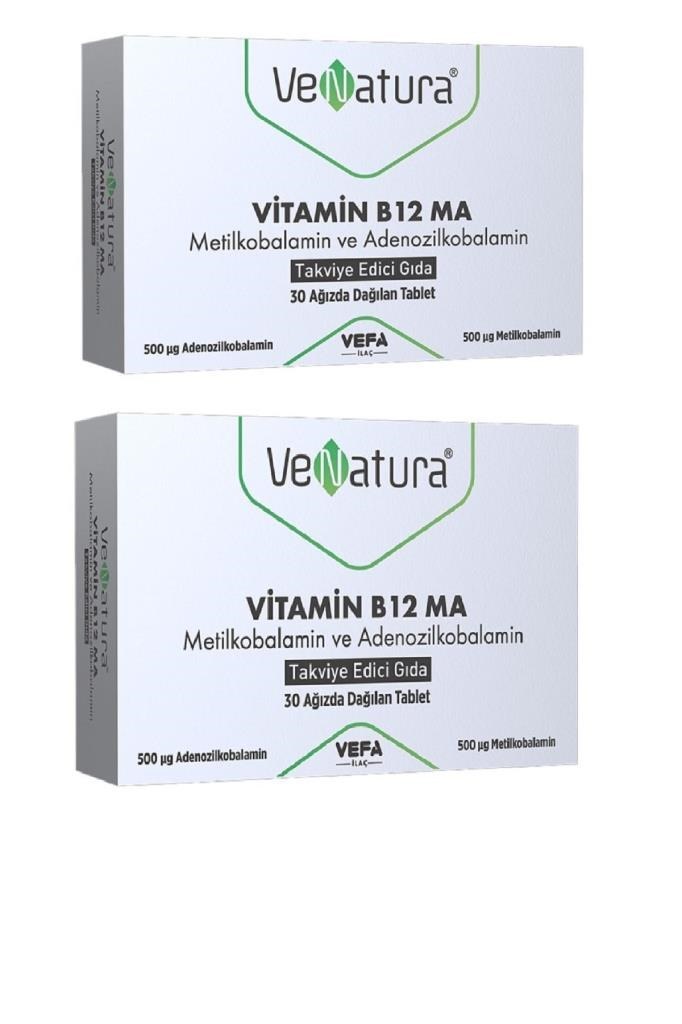Venatura Vitamin B12 Ma Metilkobalamin ve Adenozilkobalamin 30 Tablet  2 Adet