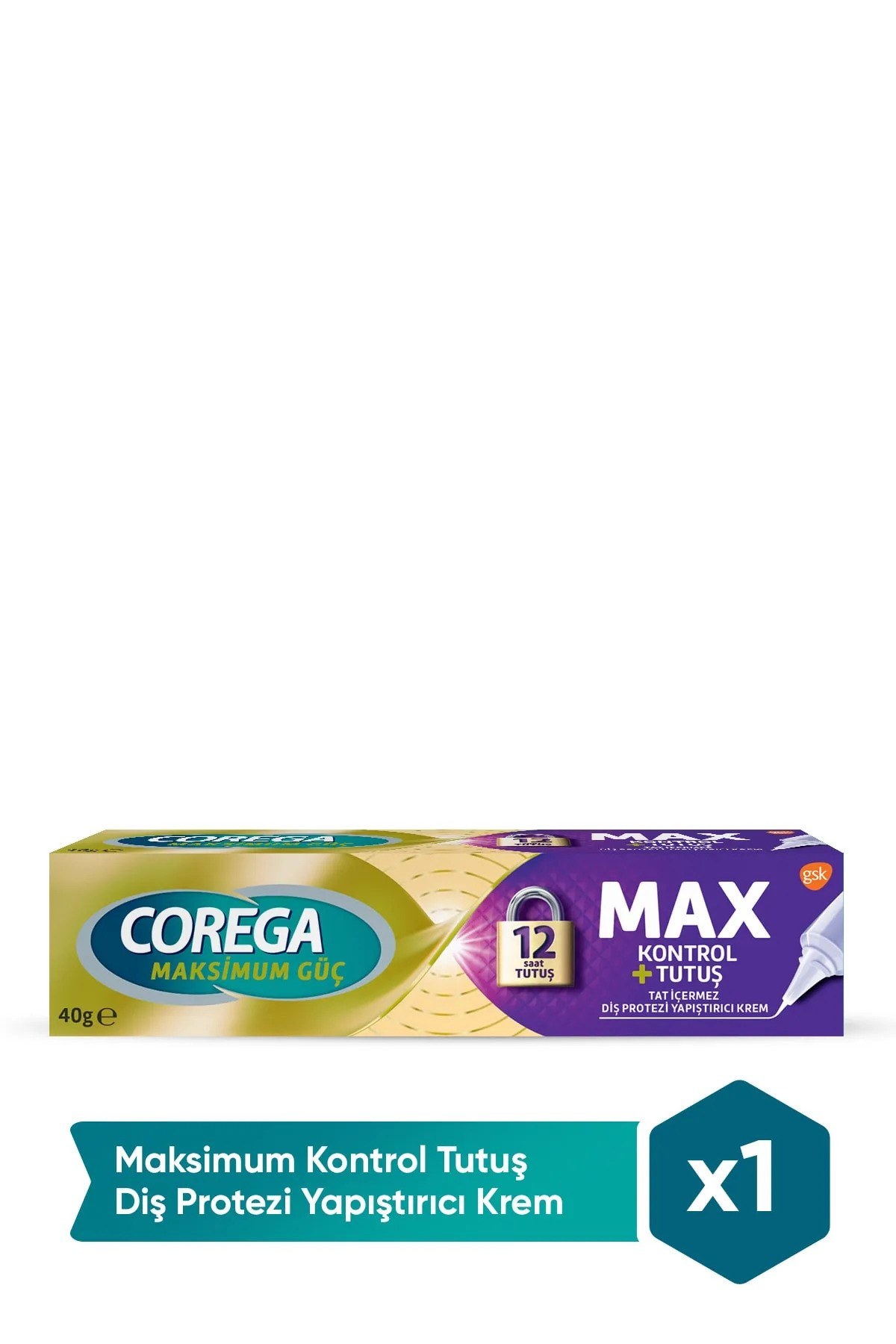 Corega Maksimum Kontrol 40 gr Diş Protezi Yapıştırıcı Krem