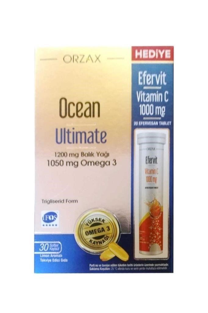 Ocean Ultimate 30 Kapsül + Efervit Vitamin C 1000 mg 20 Efervesan Tablet Hediye