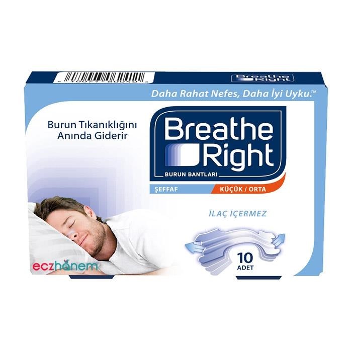 Breathe Right Hassas Ciltler İçin Şeffaf 10'lu Burun Bandı