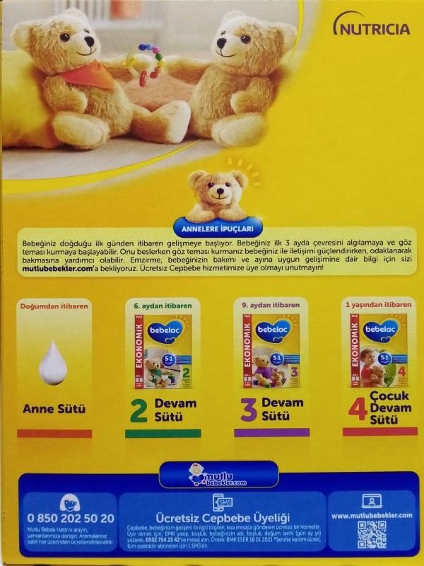 Bebelac 1 Çocuk Devam Sütü 800 gr