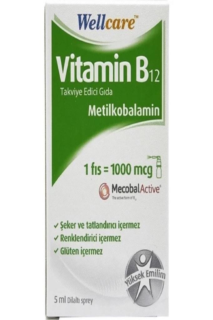 Wellcare Vitamin B12 (Metilkobalamin) 1000 mcg Sprey 5 ml