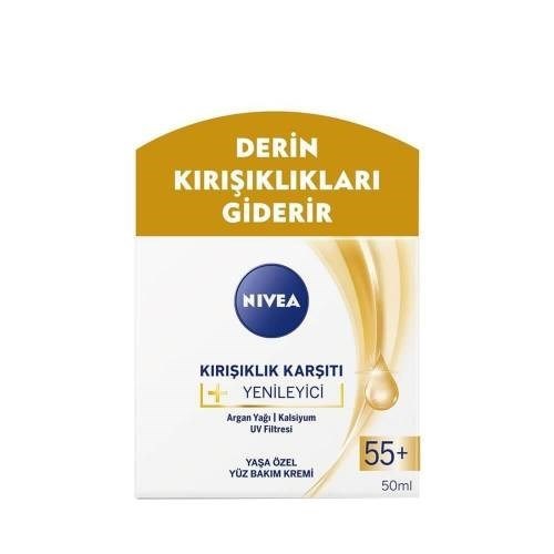 Nivea Kırışıklık Karşıtı Yenileyici 55+ Yaş 50 ml Yüz Bakım Kremi