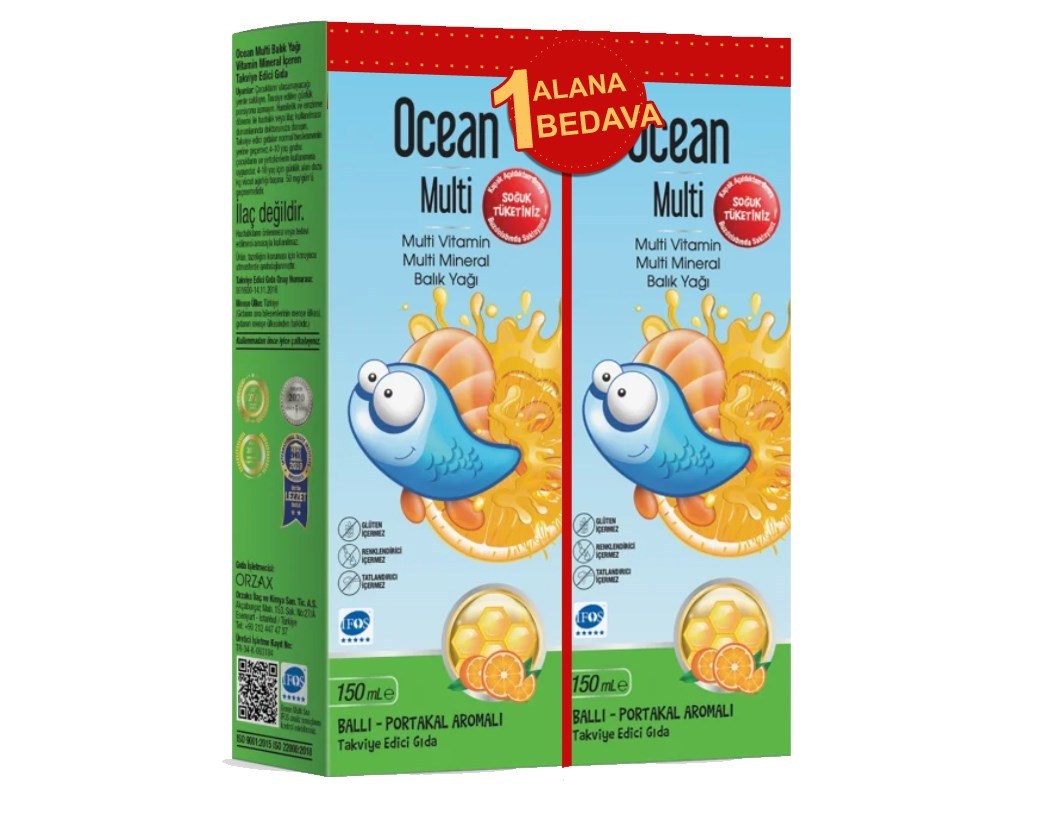 Ocean Multi Omega 3 150 ml Şurup 2 li