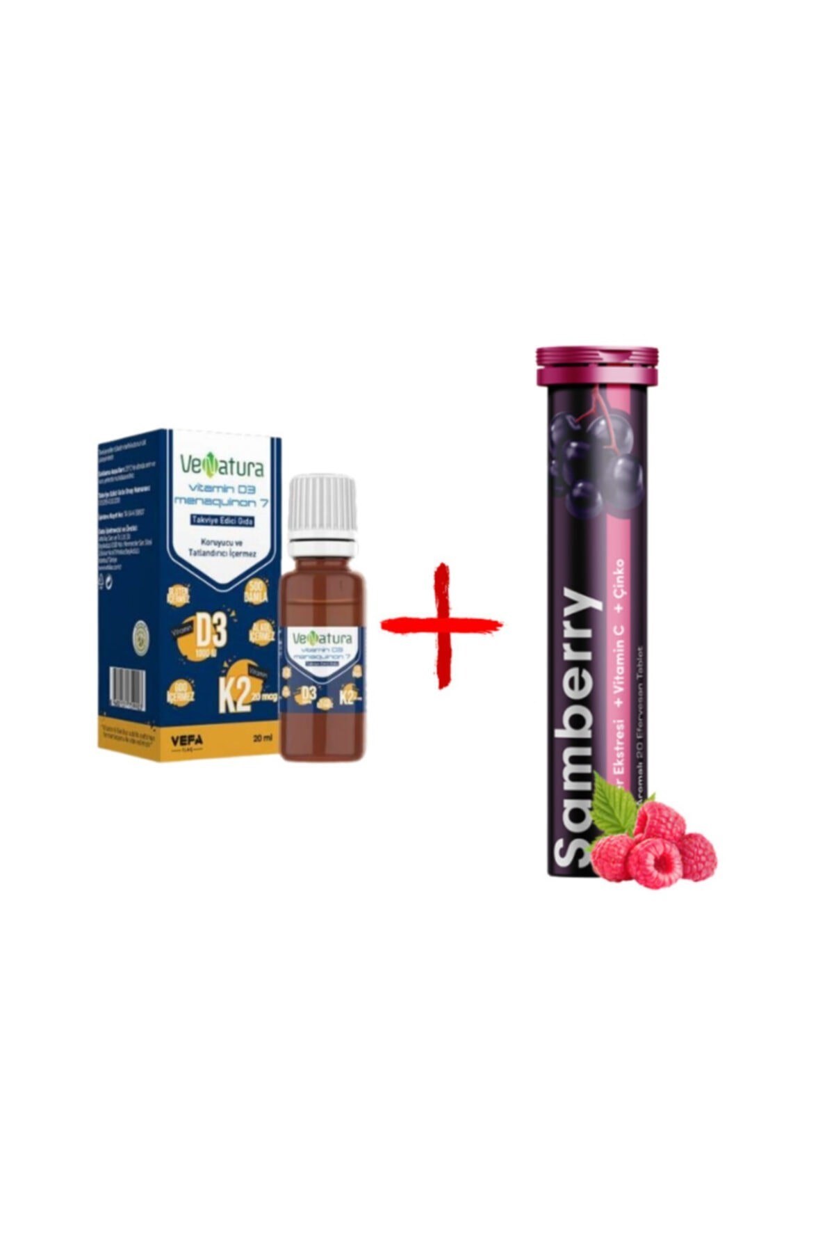 Vitamin D3k2 20 Ml+samberry Kara Mürver Ekstresi + Vitamin C + Çinko 20 Efervesan Tablet