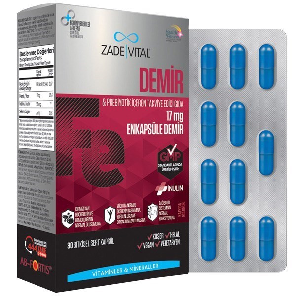 Zade Vital Demir ve Prebiyotik 30 Kapsül