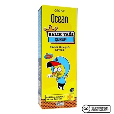 Ocean Omega 3 Portakal Aromalı 150 ml Şurup Kral Şakir