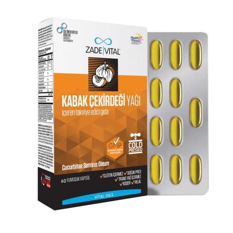 Zade Vital Kabak Çekirdeği Yağı 60 Bitkisel Kapsül