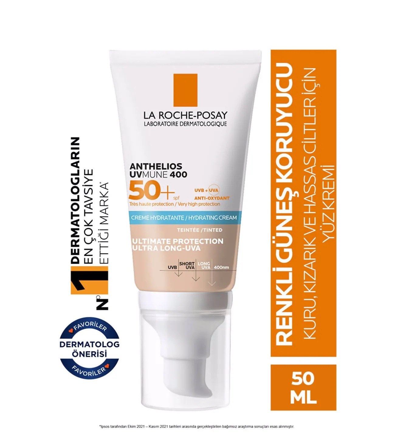 La Roche-Posay Anthelios UVmune 400 Hydrating Cream Tinted 50 Ml