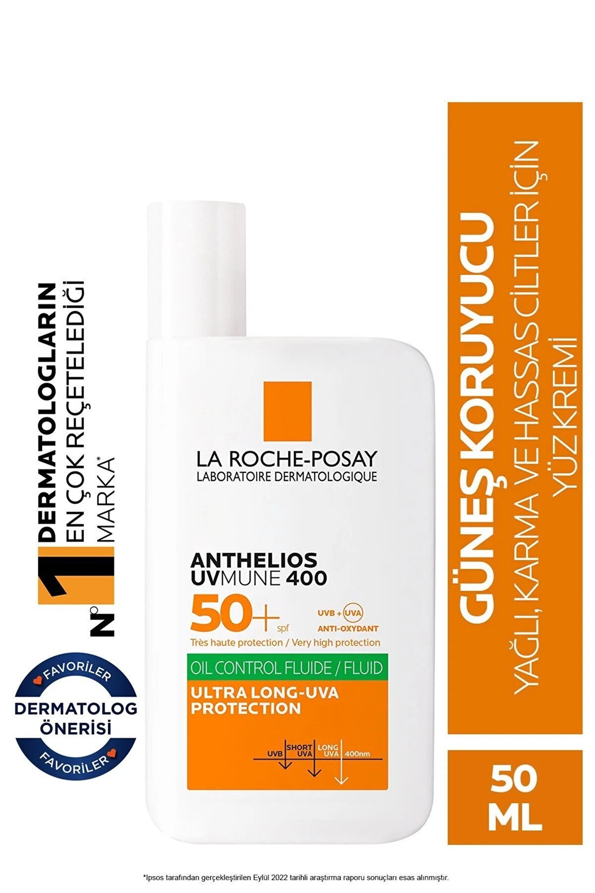 La Roche-Posay Anthelios UVmune 400 Oil Control Fluid 50 Faktör Güneş Kremi 50 ml