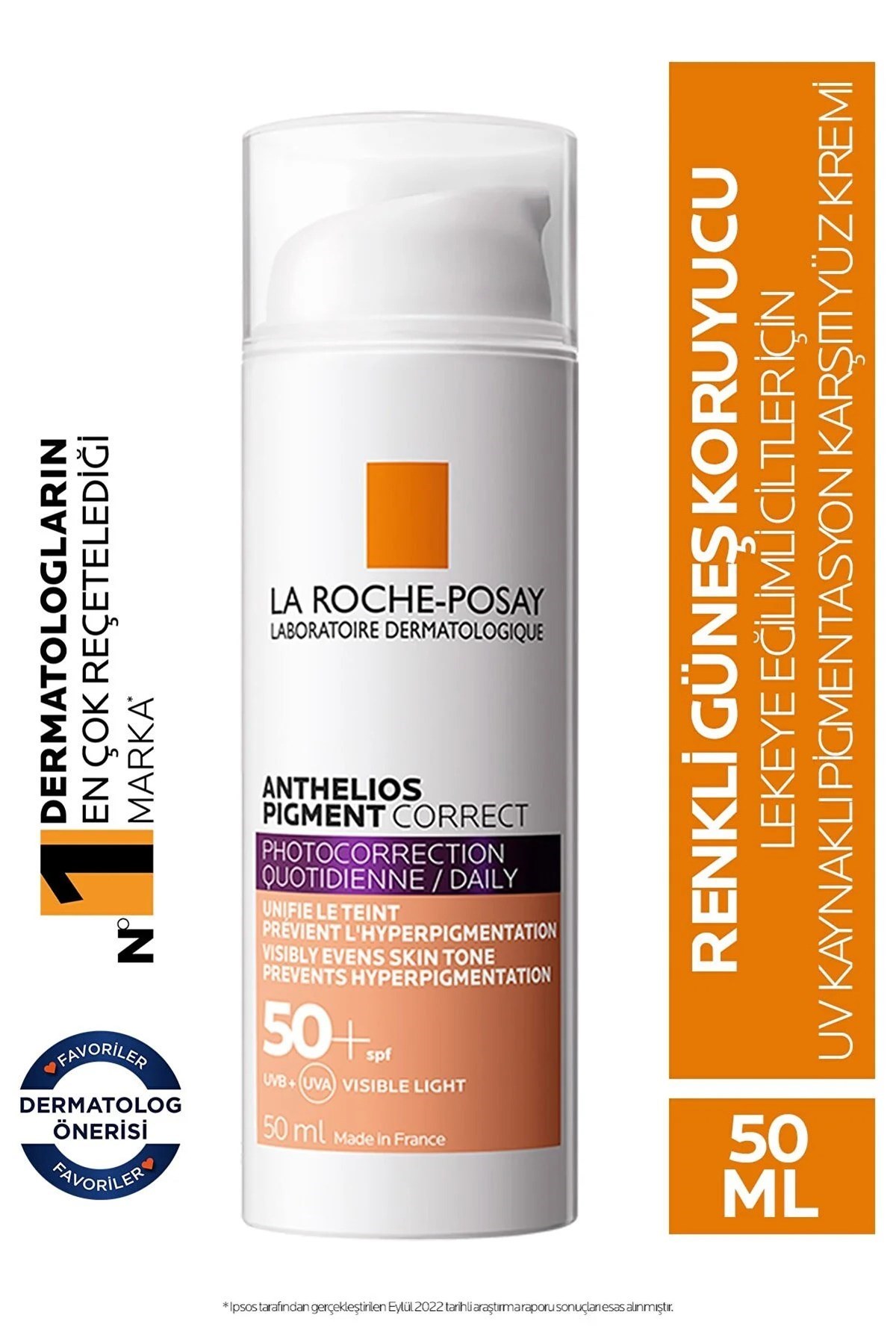 La Roche-Posay Anthelios Pigment Correct Medium Renkli 50 Faktör Güneş Kremi 50 ml