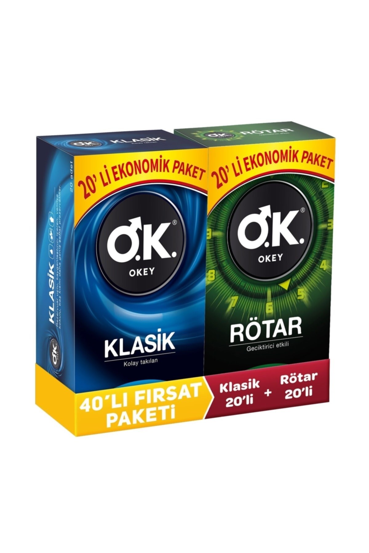 Okey Klasik 20 li Prezervatif & Rötar 20 li Prezervatif