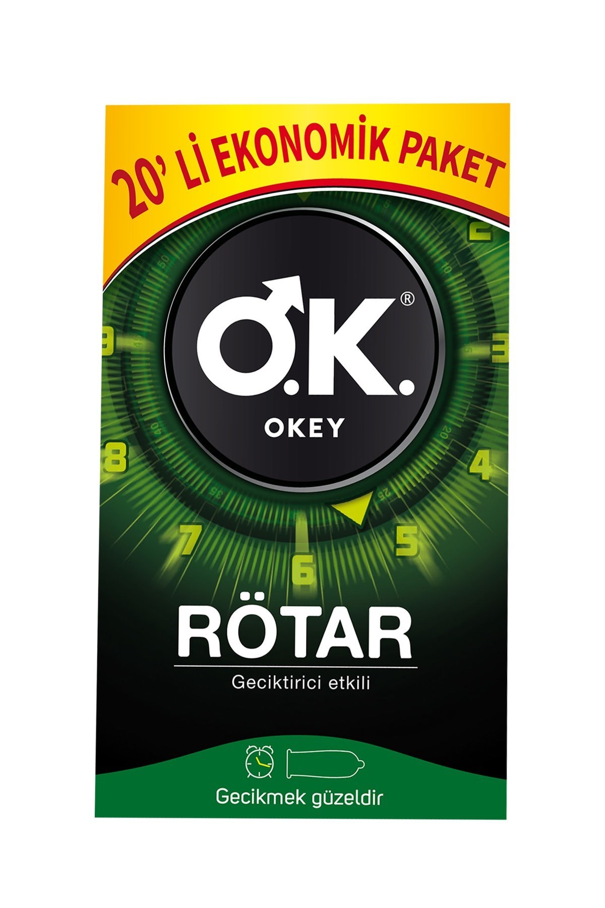 Rötar Geciktiricili 20 li Prezervatif + Okey Ginseng Masaj Jeli Su Bazlı 200 ml
