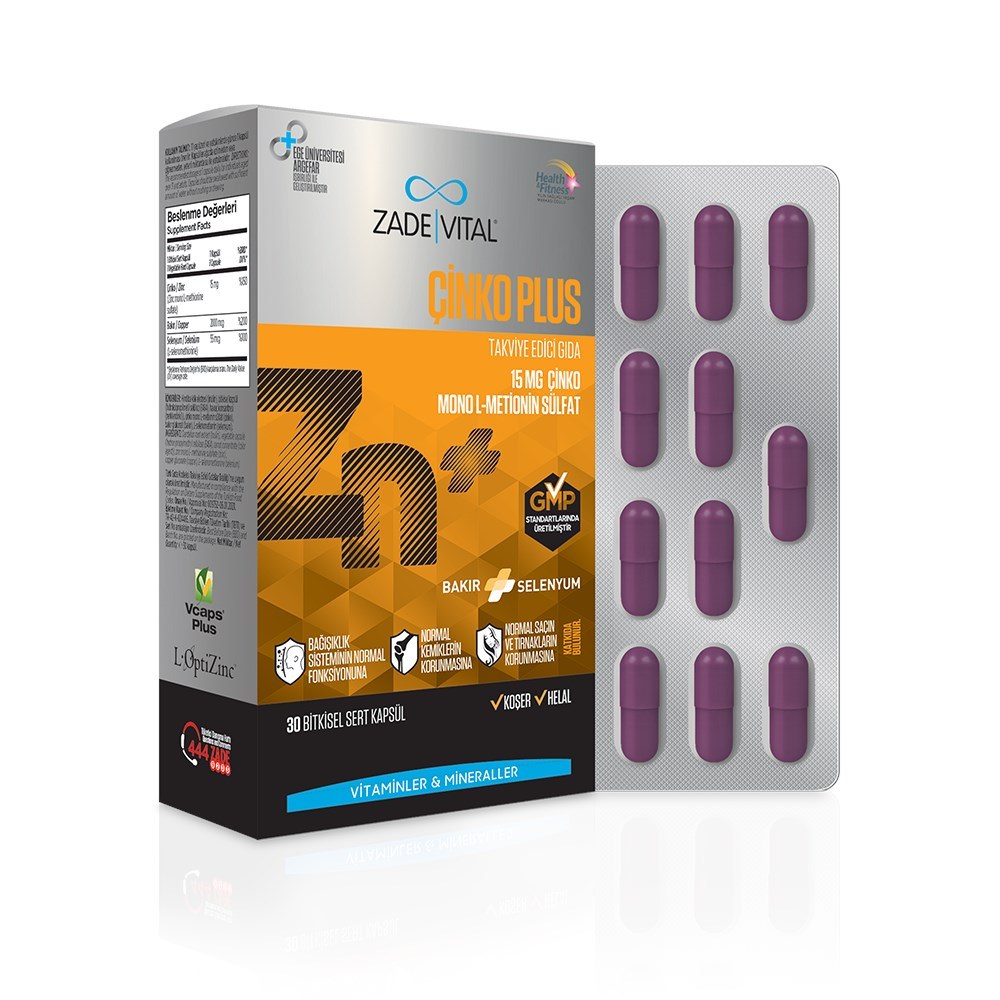 Zade Vital Çinko Plus 30 Kapsül