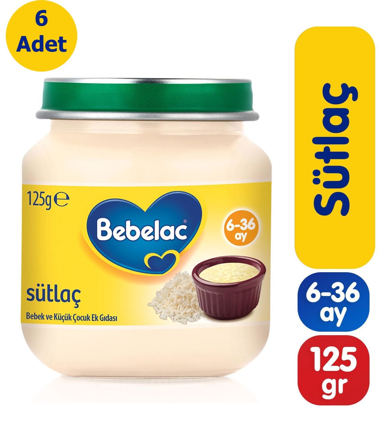 Bebelac Sütlaç 125 gr Kavanoz Maması 6 adet