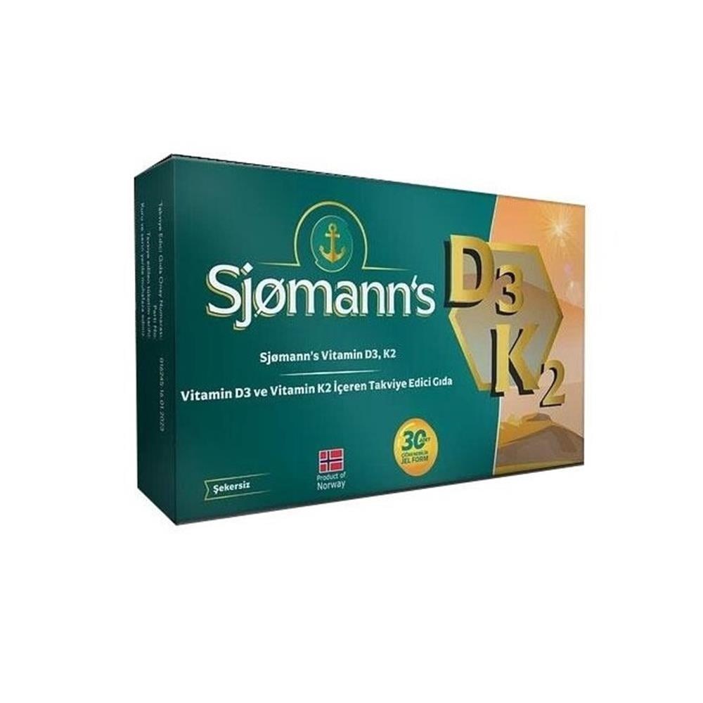 Sjomann's D3K2 30 Çiğneme Tableti