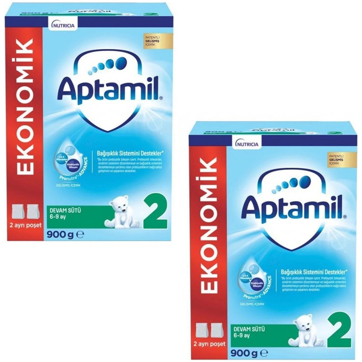 Aptamil 2 Devam Sütü 900 gr 2 Adet