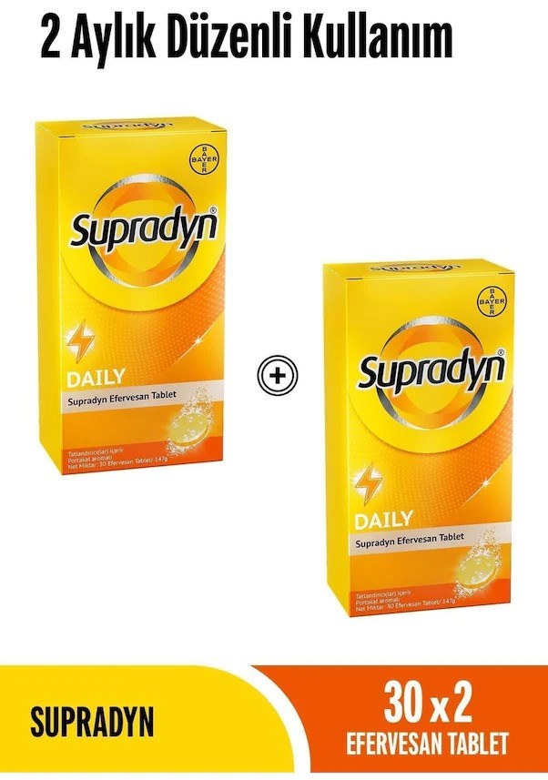 Supradyn Daily Koenzim Q10 Efervesan 30 Tablet 2 Adet