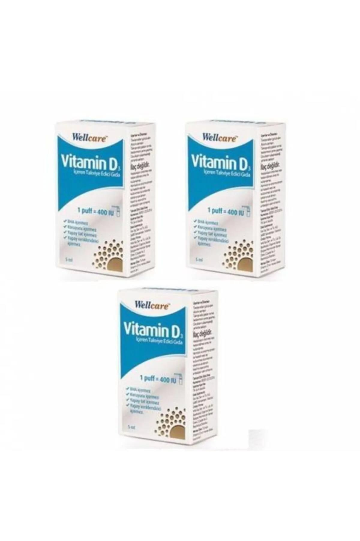 Wellcare Vitamin D3 400 IU Sprey 5 ml 3 Adet