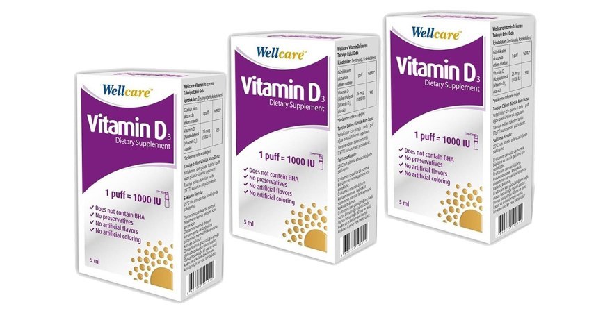 Wellcare Vitamin D3 1000 IU Sprey 5 ml 3 Adet