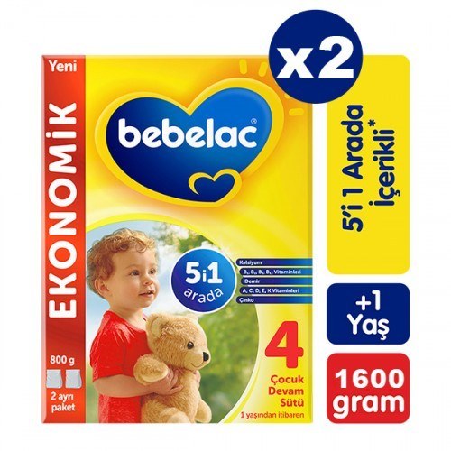 Bebelac 4 Çocuk Devam Sütü 800 gr 2 Adet