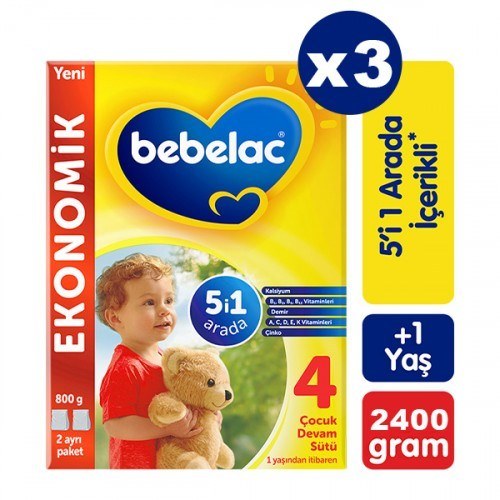 Bebelac 4 Çocuk Devam Sütü 800 gr 3 Adet