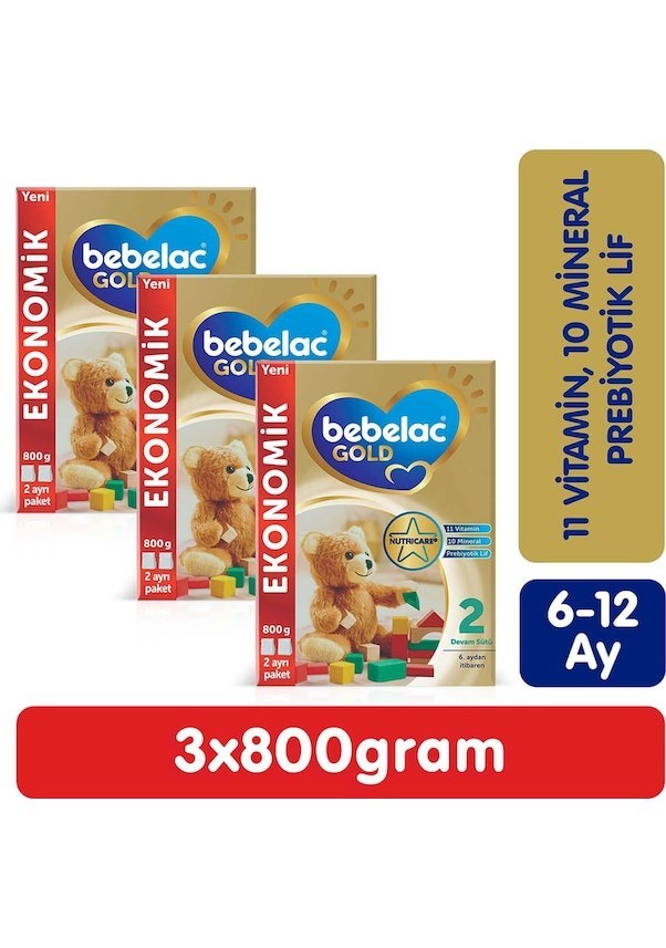 Bebelac Gold 2 Devam Sütü 800 gr 3 Adet