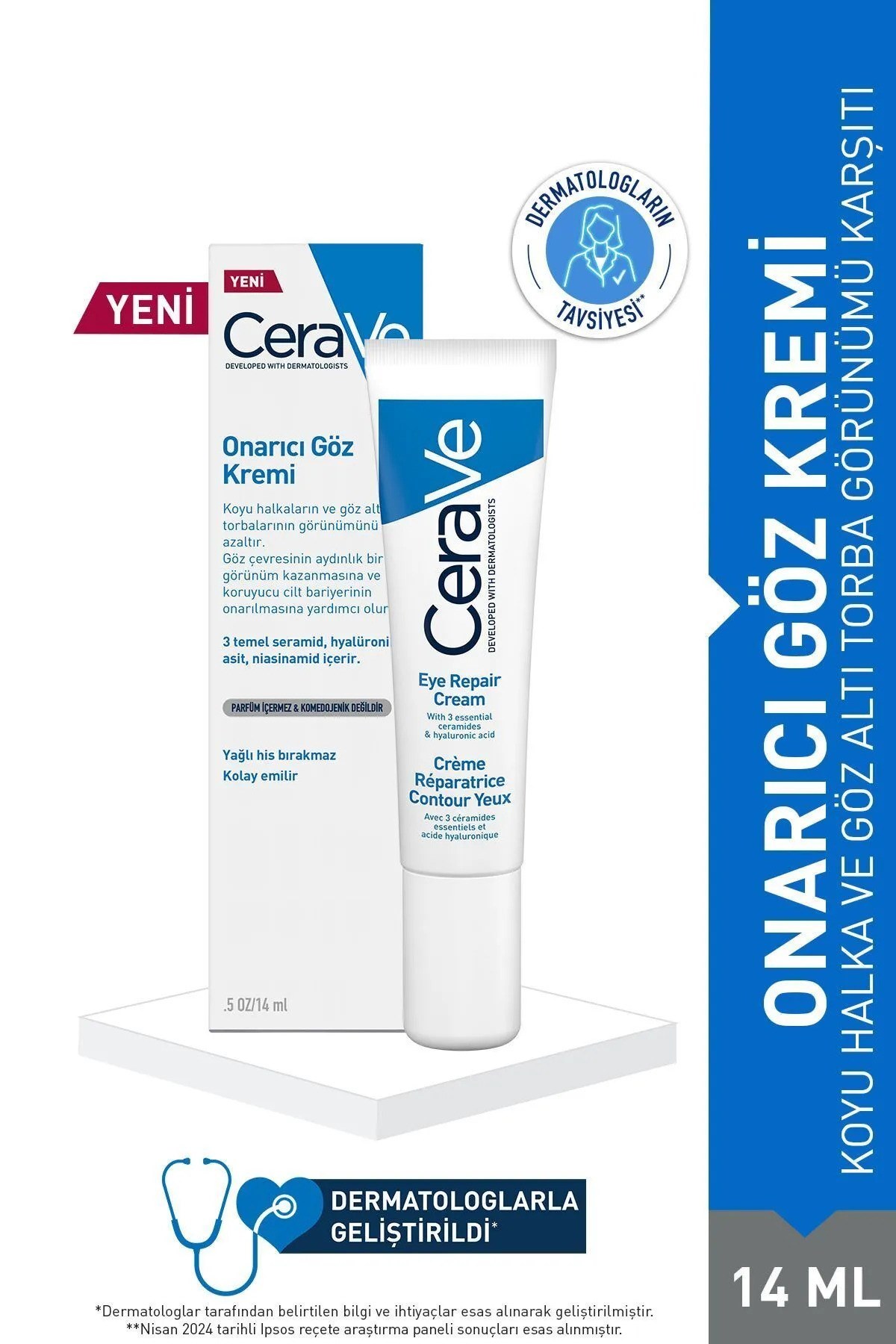CeraVe Koyu Halka ve Göz Altı Torba Görünümü Karşıtı Onarıcı Göz Kremi 14ml