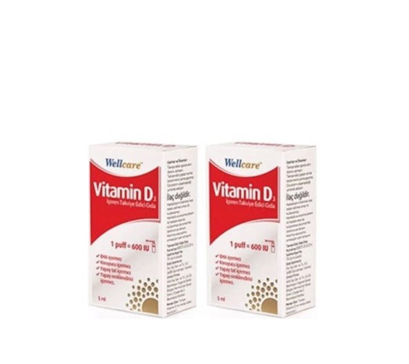 Wellcare Vitamin D3 600 IU 5 ml 2 Adet