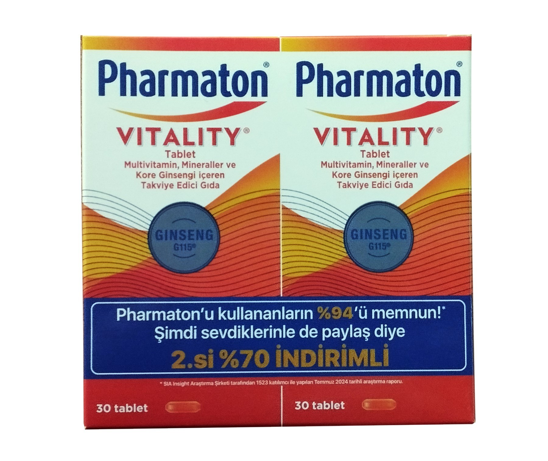 Pharmaton Vitality 30 Tablet - 2.si %70 İndirimli