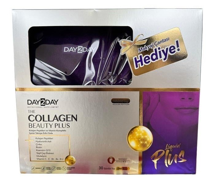 Day2Day The Collagen Beauty 30 Günlük Tüp (Mango Aromalı )Makyaj Çantası Hediyeli