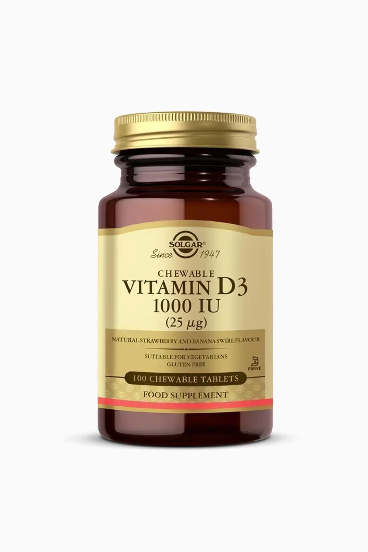 Solgar Chewable Vitamin D3 1000 IU 100 Tablet