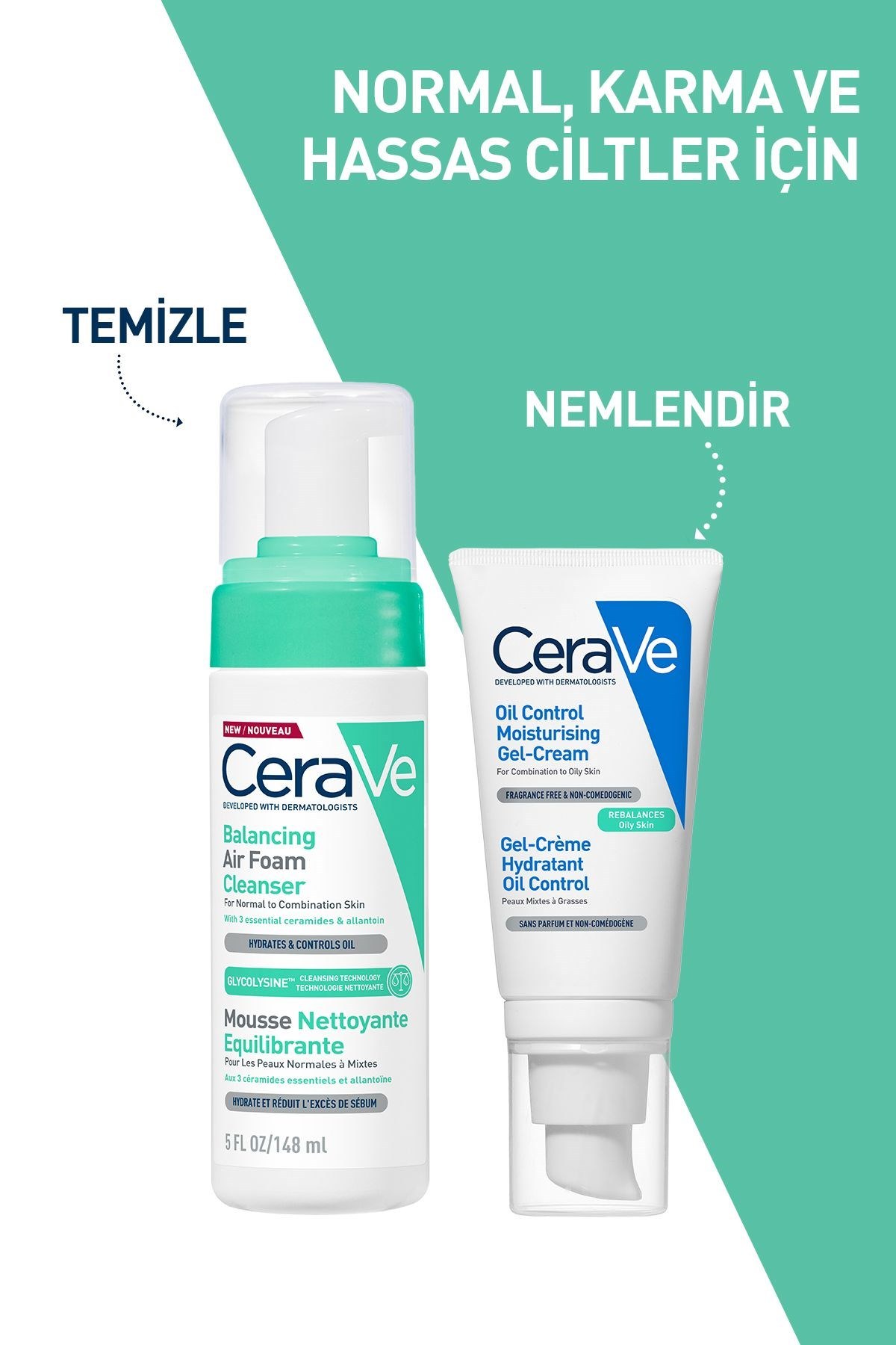 Cerave Normal, Karma Ve Hassas Ciltler Için Köpük Temizleyici 148ml