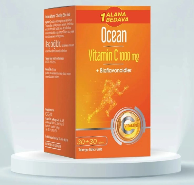Ocean Vitamin C 1000 mg 30+30 Tablet 1 Alana 1 Bedava (60 Tablet)