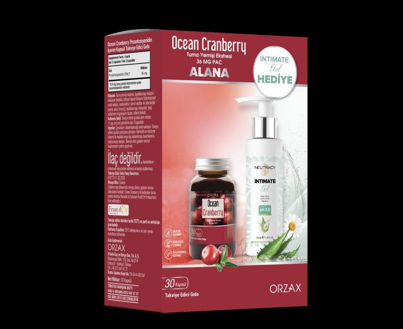 Ocean Cranberry 30 Kapsül Alana Neutracy Intımate Jel Hediye