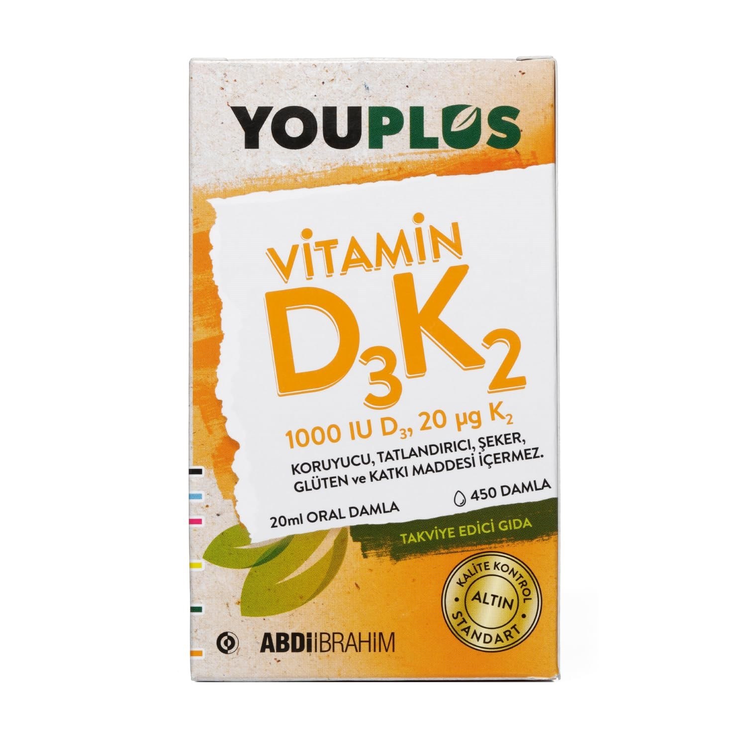 Youplus Vitamin D3K2 1000 IU 20 ML Oral Damla
