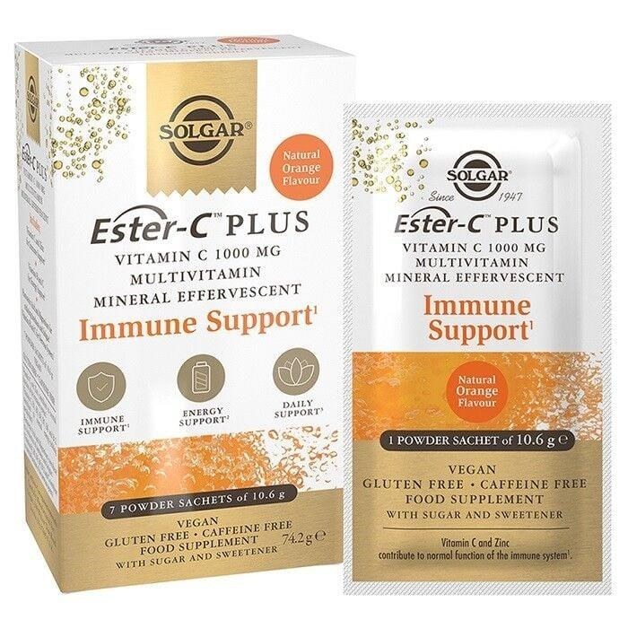 Solgar ESTER-C Plus Vitamin C 1000 MG Efervesan 7 Sachet