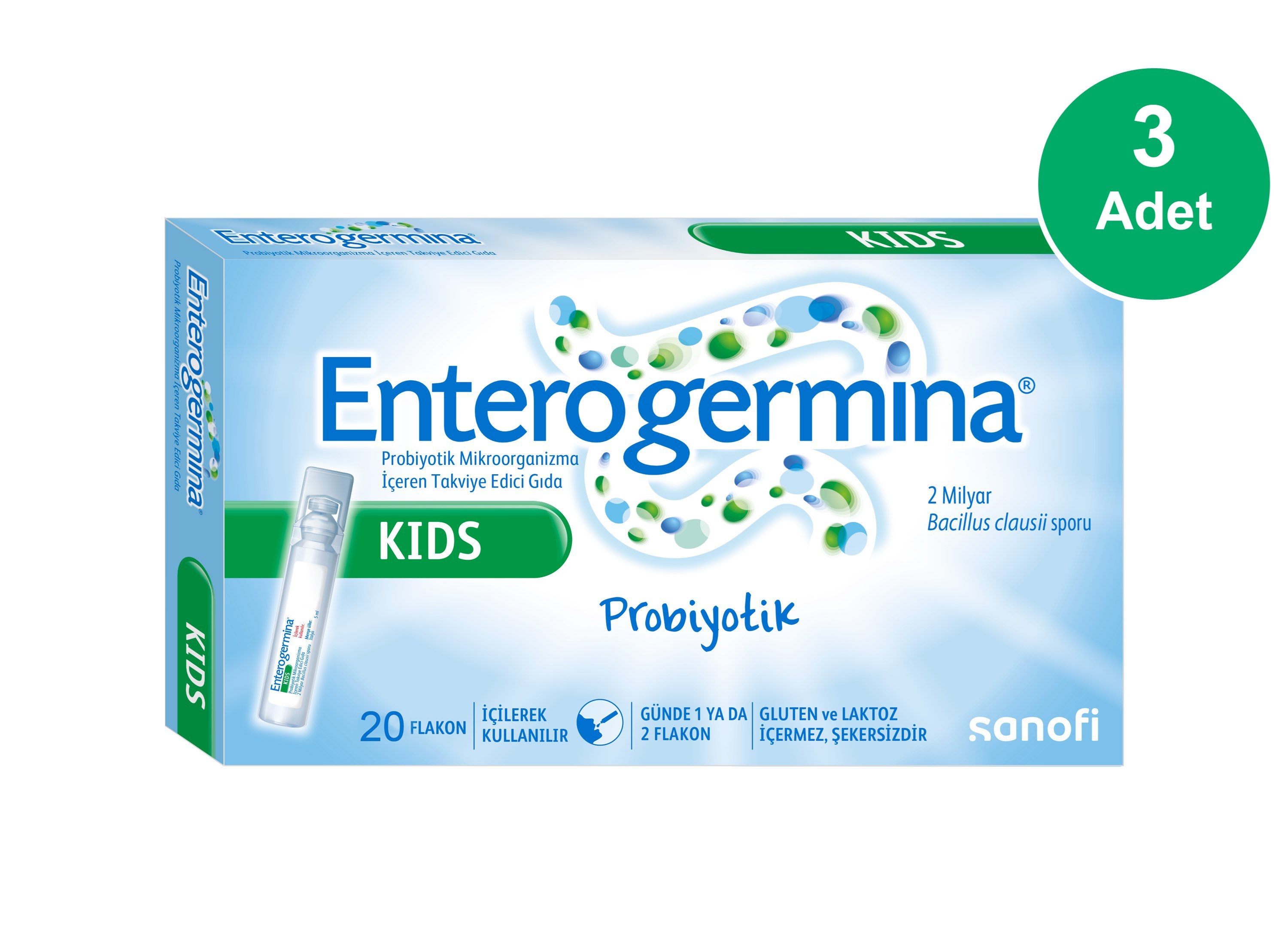 Enterogermina Çocuklar İçin 5 ml 20 Flakon 3 Adet