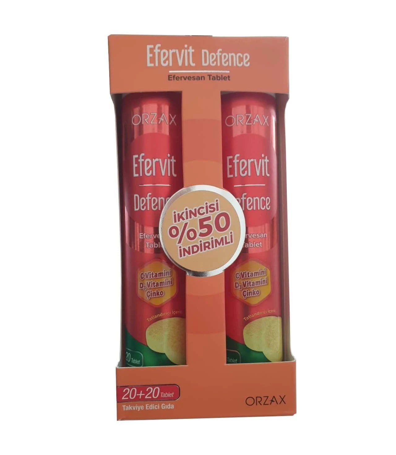 Orzax Efervit Defence 20 Tablet İkincisi % 50 İndirimli Paket