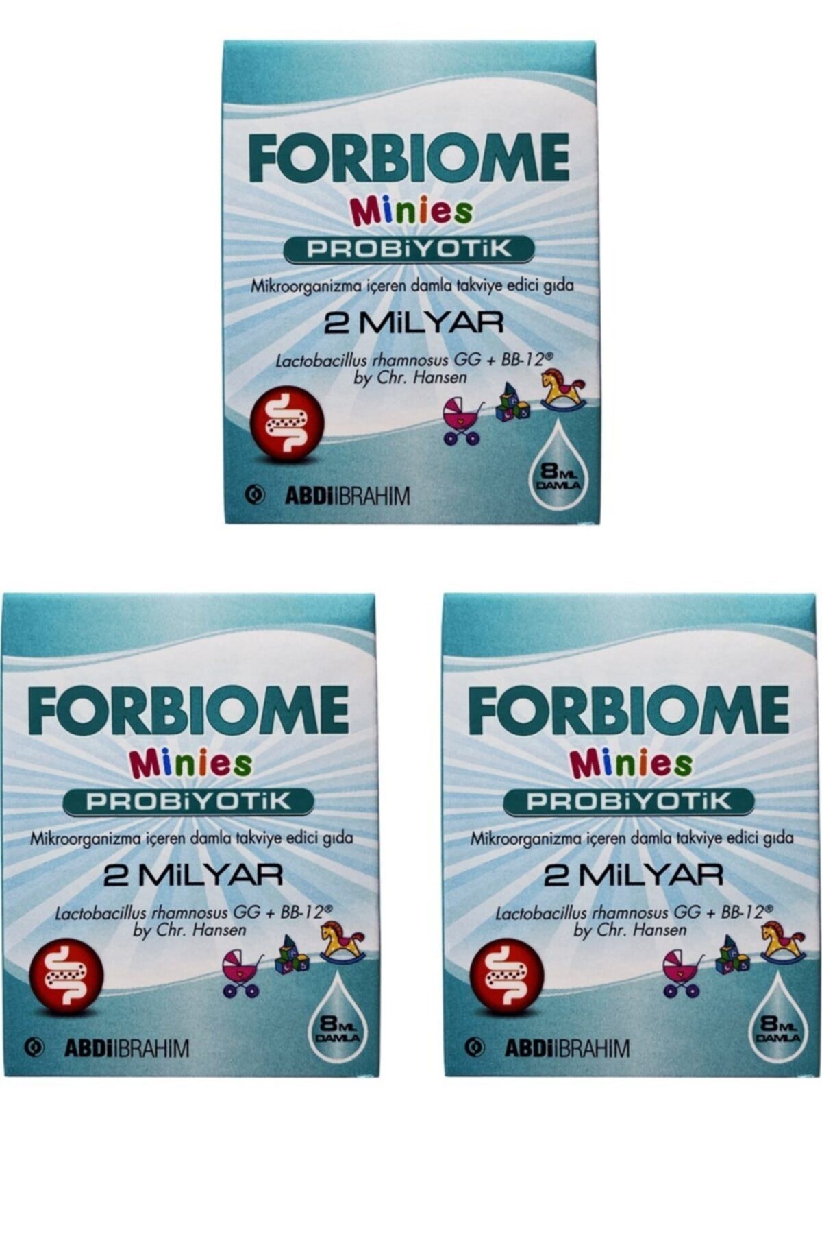 Forbiome Minies Probiyotik 2 Milyar 8ml Damla 3 Adet