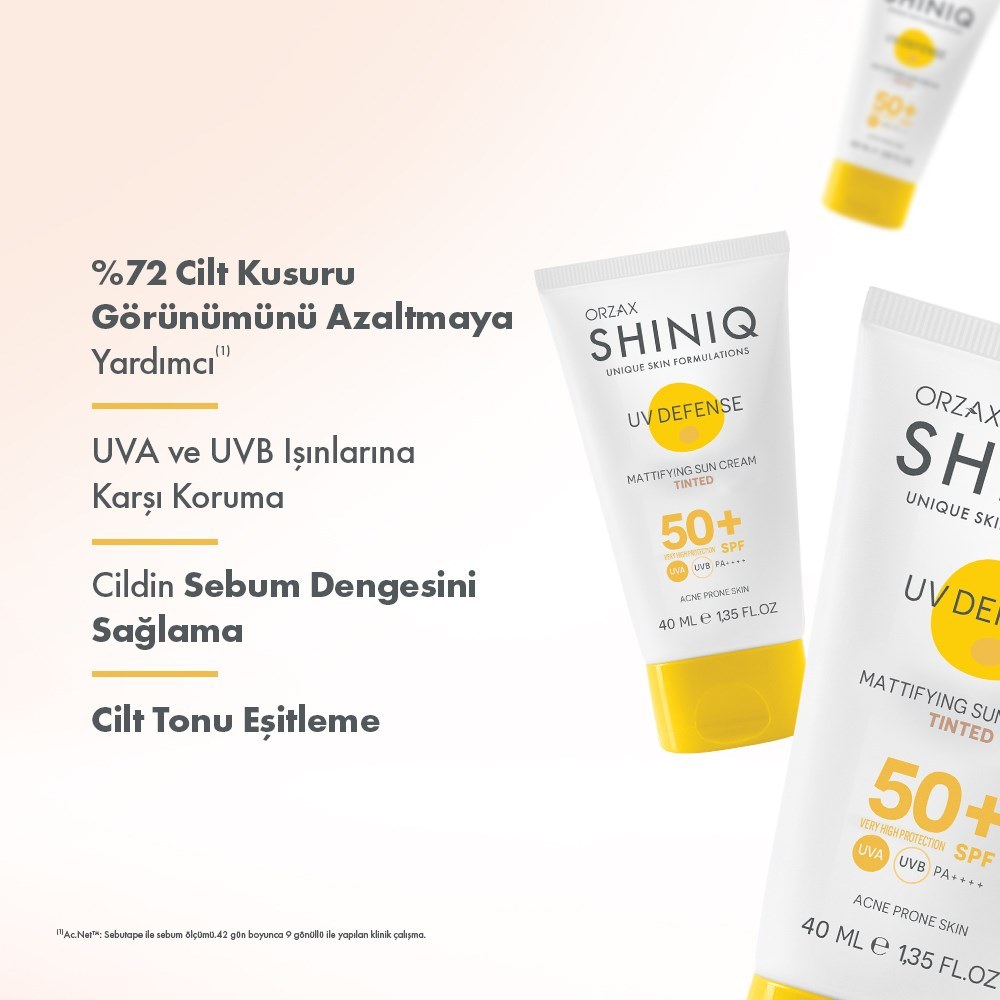 Orzax Shiniq Uv Defence Mattıfyıng Sun Cream Tinted spf+50 40ml
