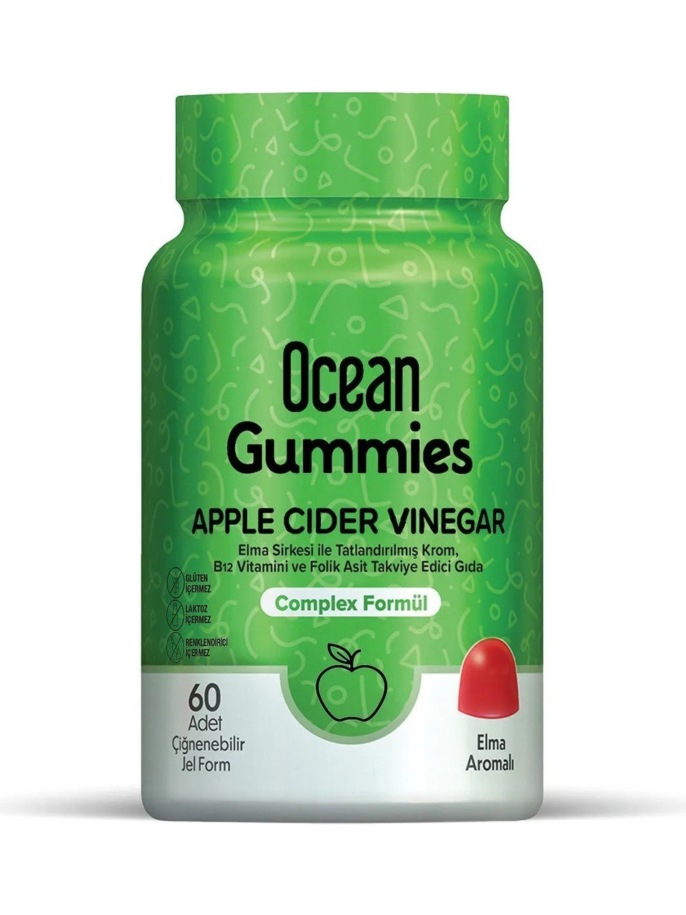 Ocean Gummies Apple Cider Vinegar 60 Çignenebilir Form
