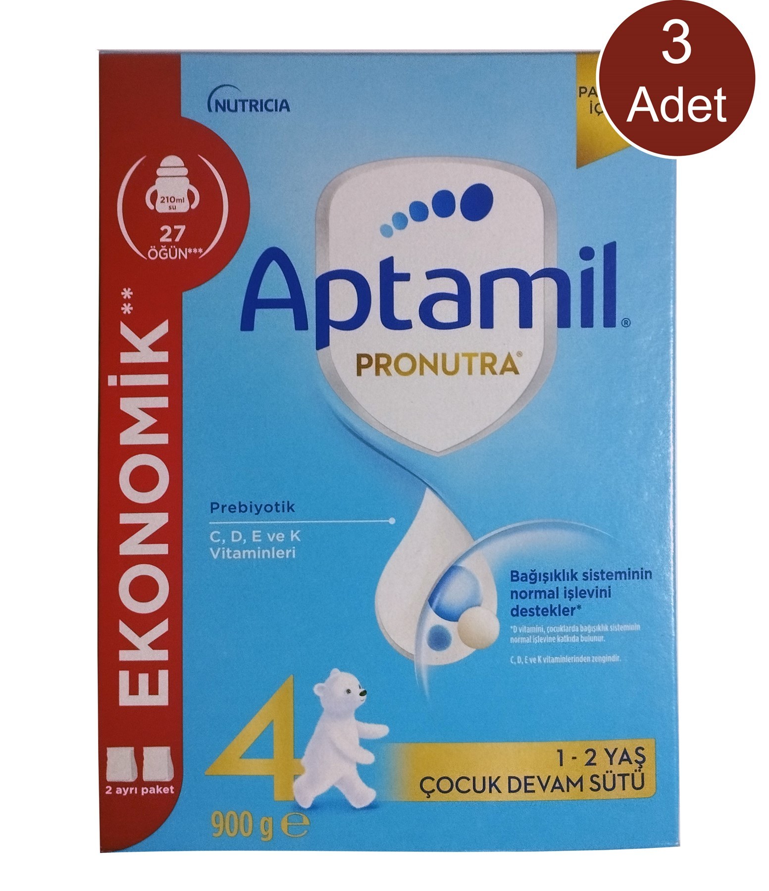 Aptamil 4 Çocuk Devam Sütü 900 gr 3 Adet