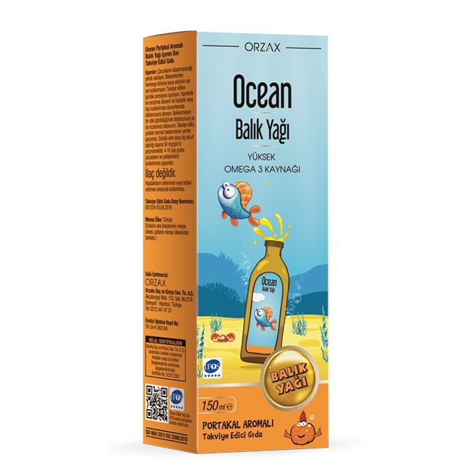 Ocean Omega 3 Portakal Aromalı 150 ml Şurup (KUTUSUZ)