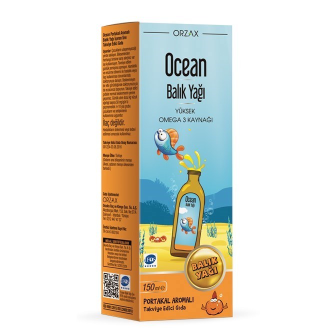 Ocean Omega 3 Portakal Aromalı 150 ml Şurup (KUTUSUZ)